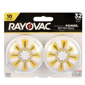 Rayovac Size 10 Hearing Aid Batteries (32 Pack), Size 10 Batteries